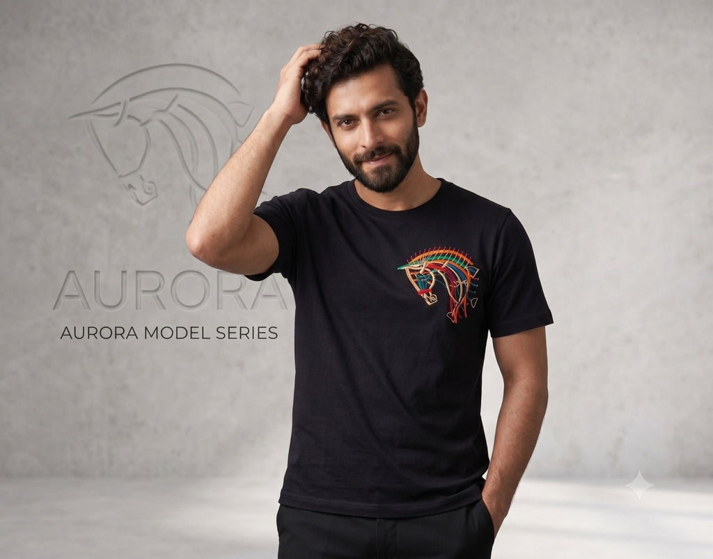 Wire Art Horse Graphic Tee - Grey Rhino