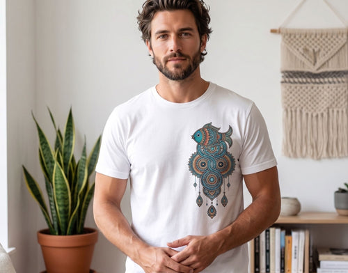 Mandala Fish Graphic Tee - Grey Rhino